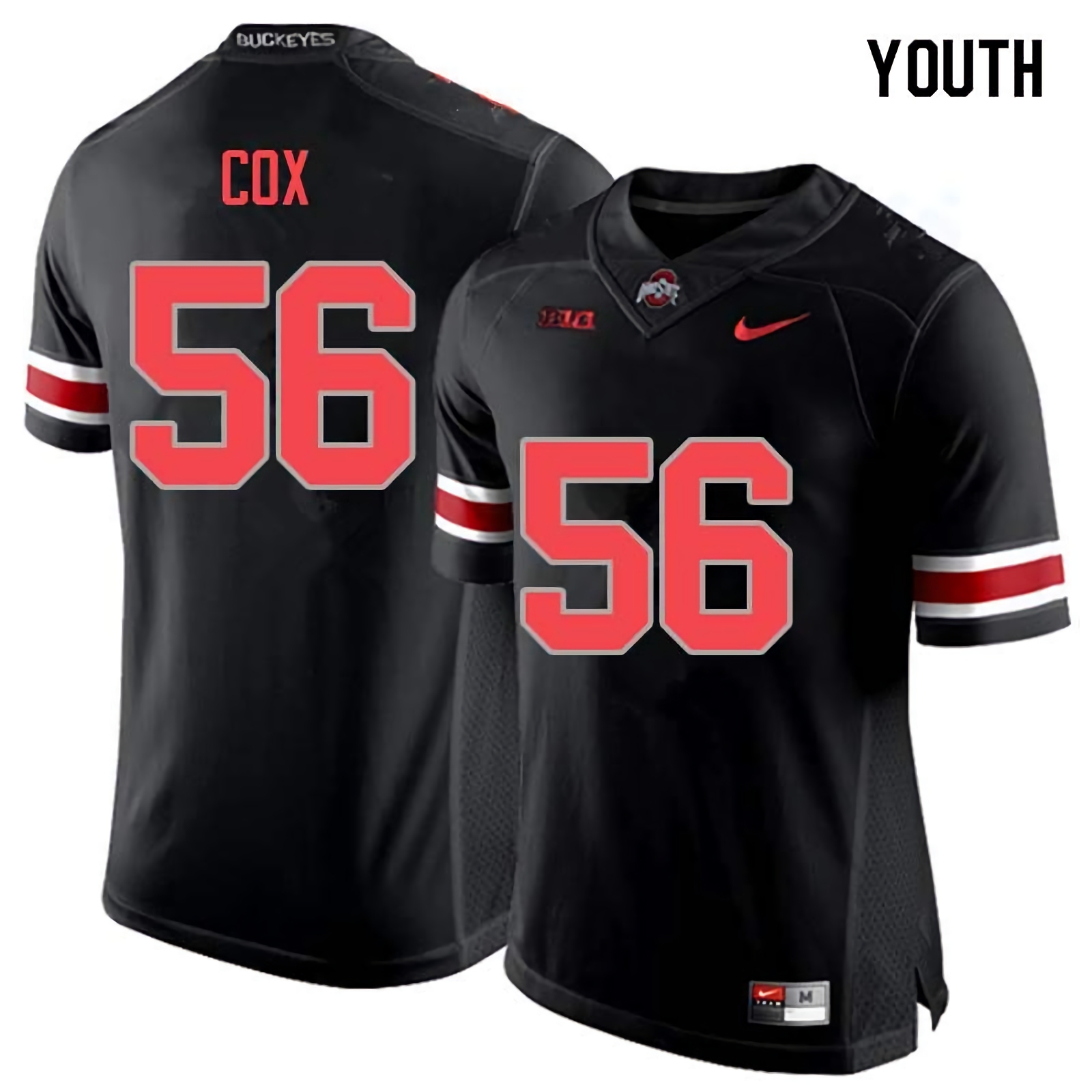 Aaron Cox Ohio State Buckeyes Youth NCAA #56 Nike Blackout College Stitched Football Jersey JBM6356CC